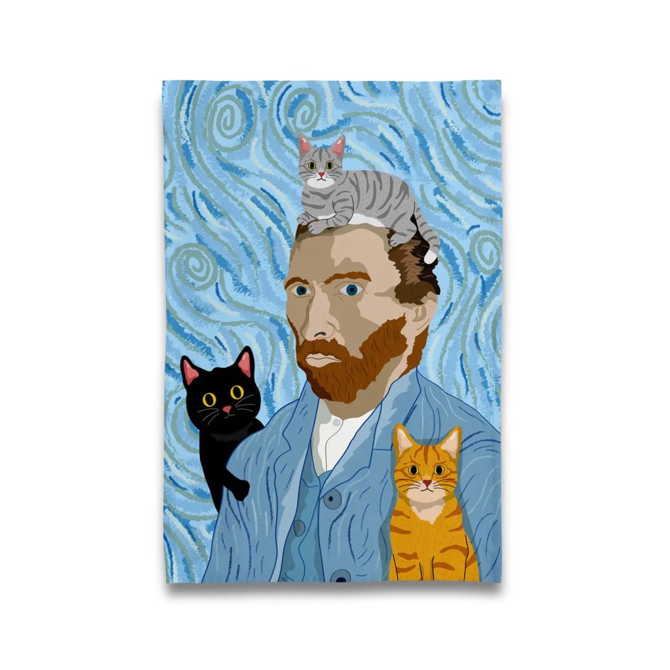 'Van Gogh En Zijn Katten' Theedoek - Naked Decor - SuperMatique