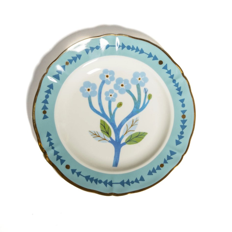 Bitossi Home Botanica Blue Floral Plate